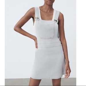 Zara Mini Dress Knit Overalls Mini Dress Blue S